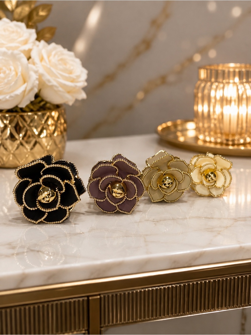 Camellia Flower Hair Claw Clips